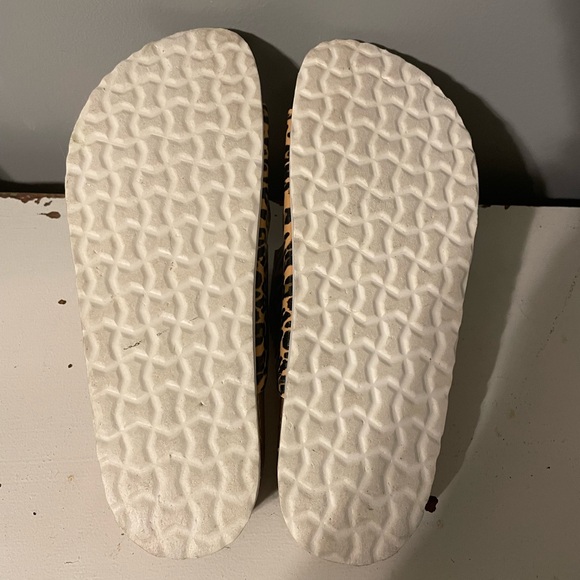 Brown and Black Animal Print Sandals with Comfortable Footbed - Picture 2 of 4